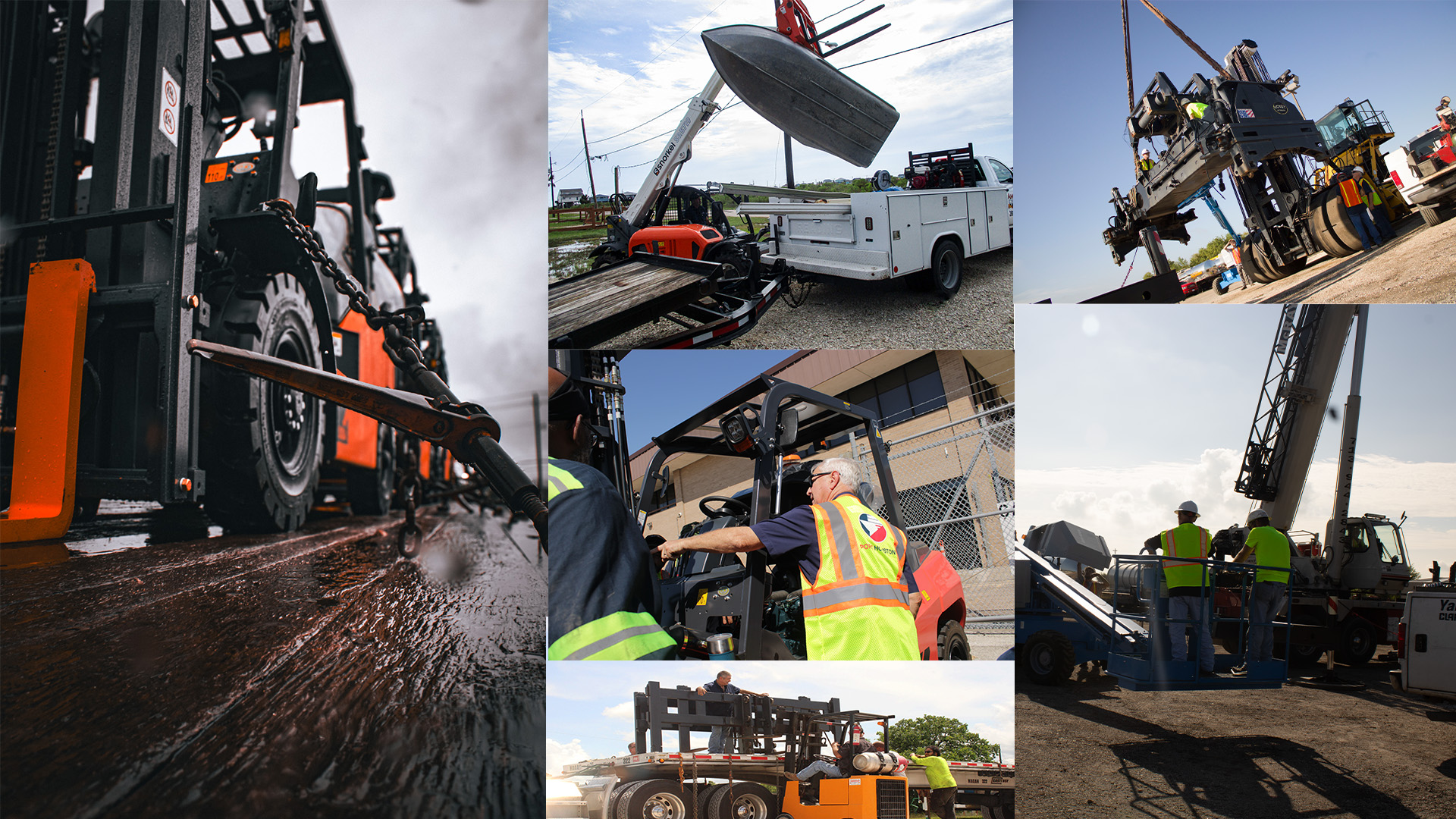 Forklift rentals near Port Houston transporting materials